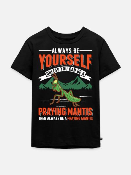 Gottesanbeterin Mantis Fangschrecke - Kinder Premium Bio T-Shirt - Schwarz
