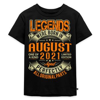 2021 August Birthday Legend - Kids Premium Organic T-Shirt - black - Front - Mikhail (115cm)