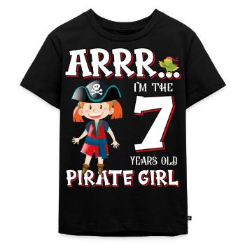 Pirate Boy 7 Jahre alter Pirat 7. Geburtstag - Kinder Premium Bio T-Shirt - Schwarz - Vorne - Mikhail (115cm)