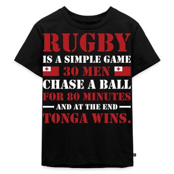 Rugby Is A Simple Game Tonga Rugby - Kids Premium Organic T-Shirt - black - Front - Mikhail (115cm)