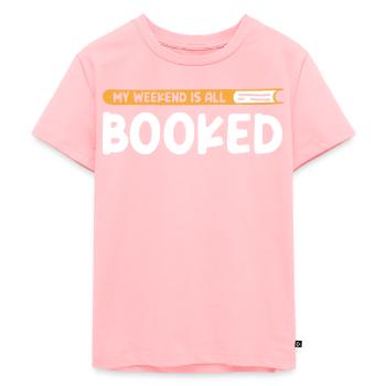 My Weekend Is All Booked Bookworm - Kinder Premium Bio T-Shirt - Rosa - Vorne - AI Model Kid Female (0cm)