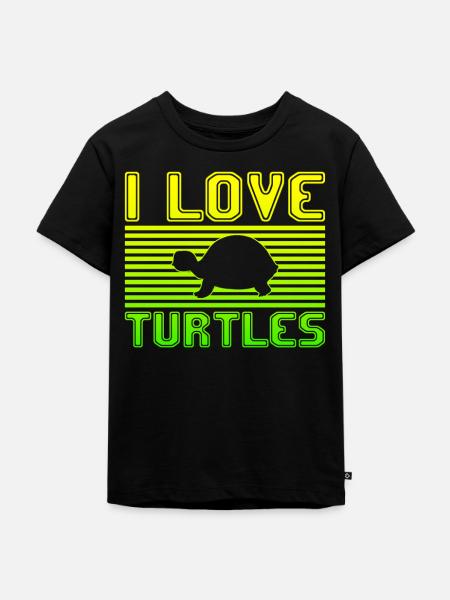 J’adore les tortues - T-shirt Premium bio Enfant - noir