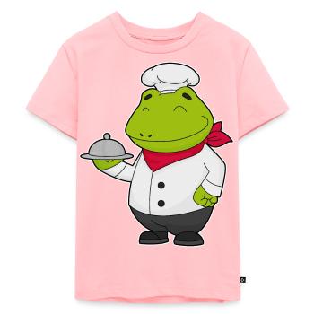 Frosch Koch Servierglocke Kochen - Kinder Premium Bio T-Shirt - Rosa - Vorne - AI Model Kid Female (0cm)