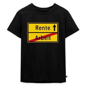 Arbeit Rente Ortsschild - Kinder Premium Bio T-Shirt - Schwarz - Vorne - Mikhail (115cm)