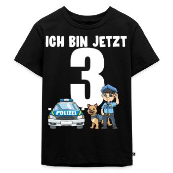 3 Geburtstag Polizei Shirt - 3 Jahre Junge - Kinder Premium Bio T-Shirt - Schwarz - Vorne - Mikhail (115cm)