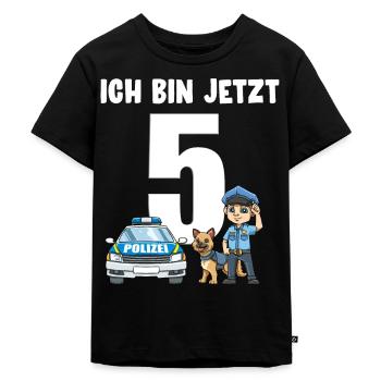 5 Geburtstag Polizei Shirt - 5 Jahre Junge - Kinder Premium Bio T-Shirt - Schwarz - Vorne - Mikhail (115cm)