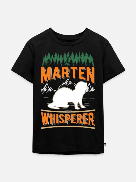Marder Flüsterer Baummarder - Kinder Premium Bio T-Shirt - Schwarz