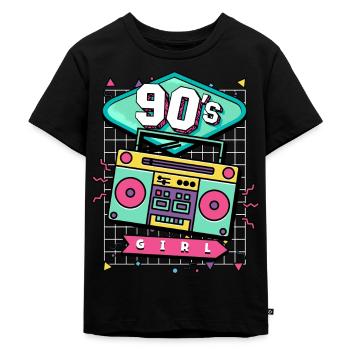 90s 90s Girl - Kids Premium Organic T-Shirt - black - Front - Mikhail (115cm)