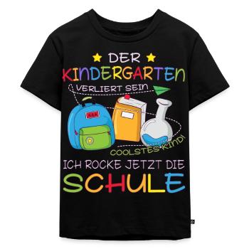 Kita Abschied Bye Bye Kindergarten Kitaabgänger - Kinder Premium Bio T-Shirt - Schwarz - Vorne - Mikhail (115cm)