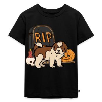 St. Bernard Halloween Costume Dog - Kids Premium Organic T-Shirt - black - Front - Mikhail (115cm)