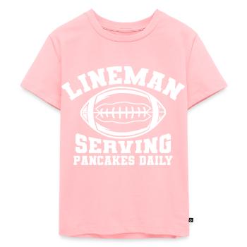 Lineman sert des crêpes tous les jours - T-shirt Premium bio Enfant - rose - Devant - AI Model Kid Female (0cm)