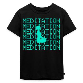 Meditation - Kids Premium Organic T-Shirt - black - Front - Mikhail (115cm)