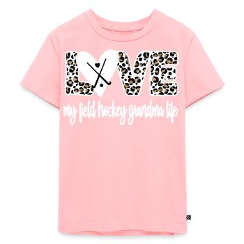 Beste Feldhockey-Großmutter Feldhockeyspieler Oma - Kinder Premium Bio T-Shirt - Rosa - Vorne - AI Model Kid Female (0cm)