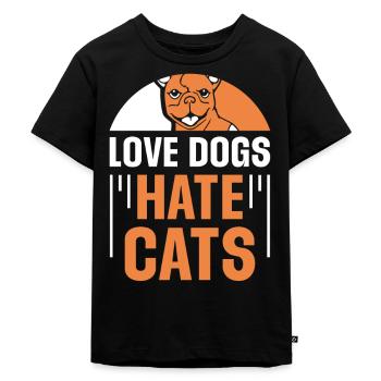 Chers chiens Détestez les chats Puppy Lover Dog - T-shirt Premium bio Enfant - noir - Devant - Mikhail (115cm)