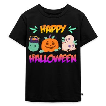 Joyeux halloween - T-shirt Premium bio Enfant - noir - Devant - Mikhail (115cm)