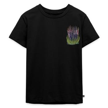 Lavendel I Team Braut Blumenkranz Hochzeit Boho - Kinder Premium Bio T-Shirt - Schwarz - Vorne - Mikhail (115cm)