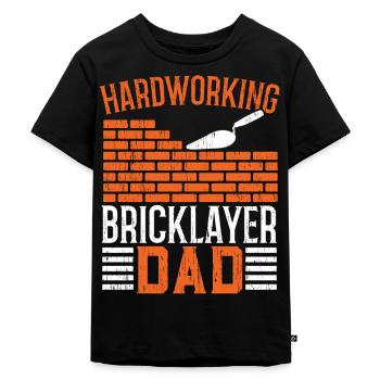 Hardworking Bricklayer Papa Masonwork Father's Day - Kids Premium Organic T-Shirt - black - Front - Mikhail (115cm)