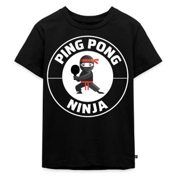 Ping Pong Master Tennis de Table Ninja Warrior Drôle - T-shirt Premium bio Enfant - noir - Devant - Mikhail (115cm)