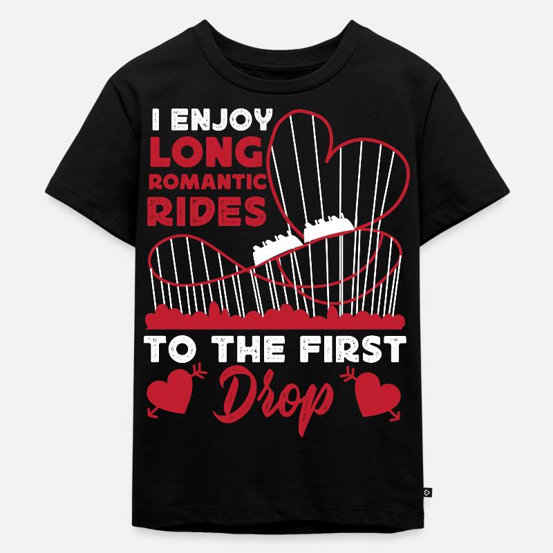 Roller Coaster Heart I Enjoy Long - Kinder Premium Bio T-Shirt - Schwarz