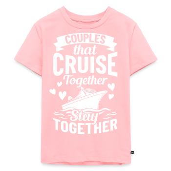 Kreuzfahrtschiff Reise Kreuzfahrt Kreuzfahrtreise - Kinder Premium Bio T-Shirt - Rosa - Vorne - AI Model Kid Female (0cm)