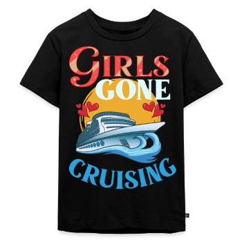 Kreuzfahrtschiff Reise Kreuzfahrt Kreuzfahrtreise - Kinder Premium Bio T-Shirt - Schwarz - Vorne - Mikhail (115cm)