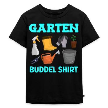 Garten Buddel Shirt Gartenarbeit - Kinder Premium Bio T-Shirt - Schwarz - Vorne - Mikhail (115cm)
