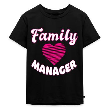 Family Institution Manager Mom pinkes Herz Mutter - Kinder Premium Bio T-Shirt - Schwarz - Vorne - Mikhail (115cm)