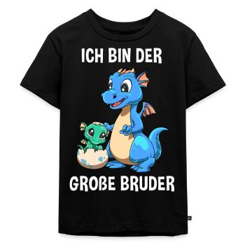 Drachen Großer Bruder - Ich bin der große Bruder - Kinder Premium Bio T-Shirt - Schwarz - Vorne - Mikhail (115cm)