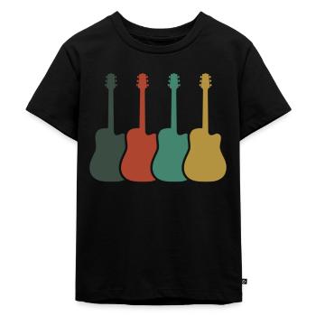 Guitare électrique Guitariste Guitare acoustique Musicien - T-shirt Premium bio Enfant - noir - Devant - Mikhail (115cm)