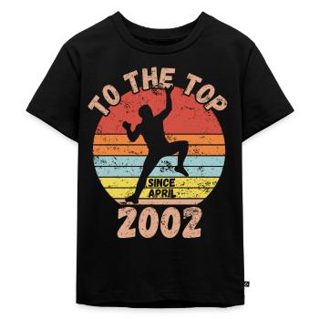 Anniversaire Escalade Bouldering depuis avril 2002 - T-shirt Premium bio Enfant - noir - Devant - Mikhail (115cm)