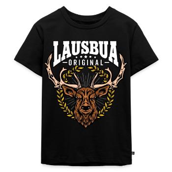 Lausbua - Kinder Premium Bio T-Shirt - Schwarz - Vorne - Mikhail (115cm)