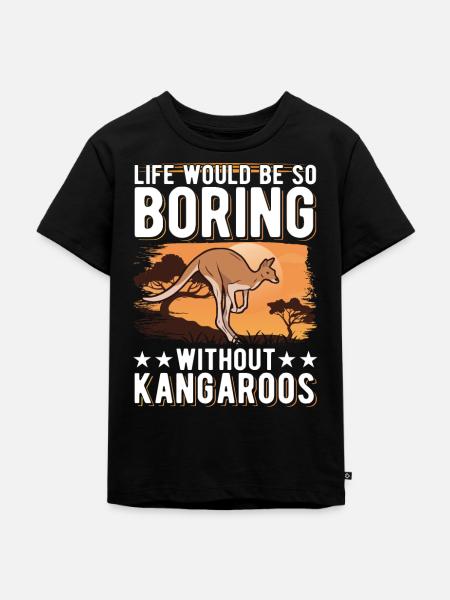 Australisches Känguru Australien Kangaroo - Kinder Premium Bio T-Shirt - Schwarz