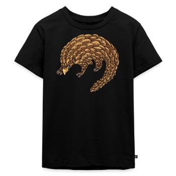 Schuppentier Pangolin Schuppen bedrohtes Tier - Kinder Premium Bio T-Shirt - Schwarz - Vorne - Mikhail (115cm)