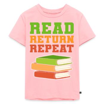 Read Return Repeat Librarian Book Lover - Kinder Premium Bio T-Shirt - Rosa - Vorne - AI Model Kid Female (0cm)