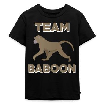 Team Baboon - Kids Premium Organic T-Shirt - black - Front - Mikhail (115cm)