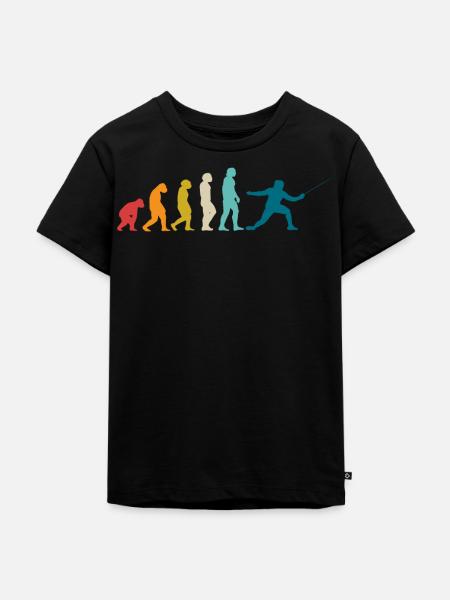 Fechten - Kinder Premium Bio T-Shirt - Schwarz