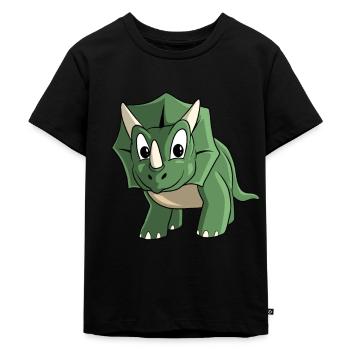 Triceratops Cartoon Dinosaurs - Kids Premium Organic T-Shirt - black - Front - Mikhail (115cm)