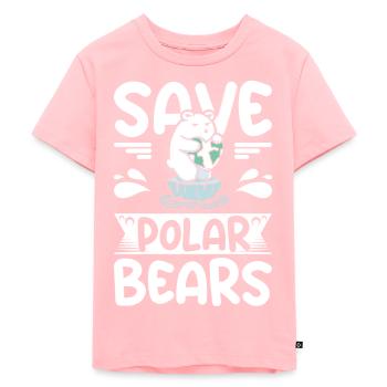 Save polar bears - Kinder Premium Bio T-Shirt - Rosa - Vorne - AI Model Kid Female (0cm)