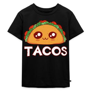 Cute Kawaii Face Anime Taco - Kinder Premium Bio T-Shirt - Schwarz - Vorne - Mikhail (115cm)