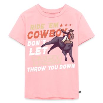 Rodeo Bull Riding Livestock Show Bovins fermiers - T-shirt Premium bio Enfant - rose - Devant - AI Model Kid Female (0cm)