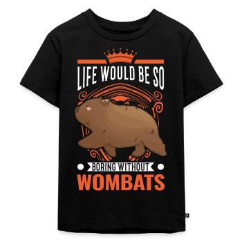 Australischer Wombat - Kinder Premium Bio T-Shirt - Schwarz - Vorne - Mikhail (115cm)