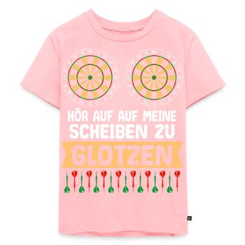 Hör auf auf meine Scheiben zu glotzen Darts - Kinder Premium Bio T-Shirt - Rosa - Vorne - AI Model Kid Female (0cm)