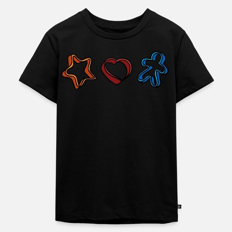 Ausstechformen Backform - Kinder Premium Bio T-Shirt - Schwarz