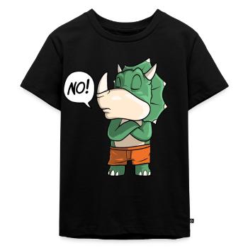 Tricératops dit NON - T-shirt Premium bio Enfant - noir - Devant - Mikhail (115cm)