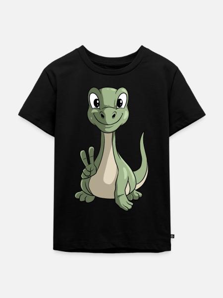Brachiosaurus Dinosaurier - Kinder Premium Bio T-Shirt - Schwarz