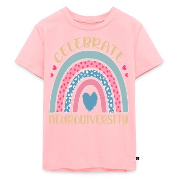 Célébrez la neurodiversité Citations de neurodiversité - T-shirt Premium bio Enfant - rose - Devant - AI Model Kid Female (0cm)