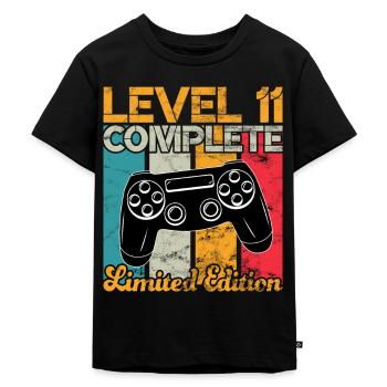 Level 11 complete Gaming Geburtstag - Kinder Premium Bio T-Shirt - Schwarz - Vorne - Mikhail (115cm)