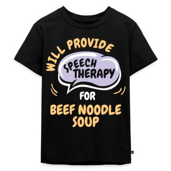 Fournir une orthophonie pour la soupe de nouilles au bœuf drôle - T-shirt Premium bio Enfant - noir - Devant - Mikhail (115cm)