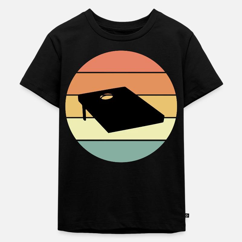 Conception de planche de cornhole rétro - T-shirt Premium bio Enfant - noir