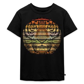 Tiger Animal Predator Wild Wilderness Vintage Rétro - T-shirt Premium bio Enfant - noir - Devant - Mikhail (115cm)